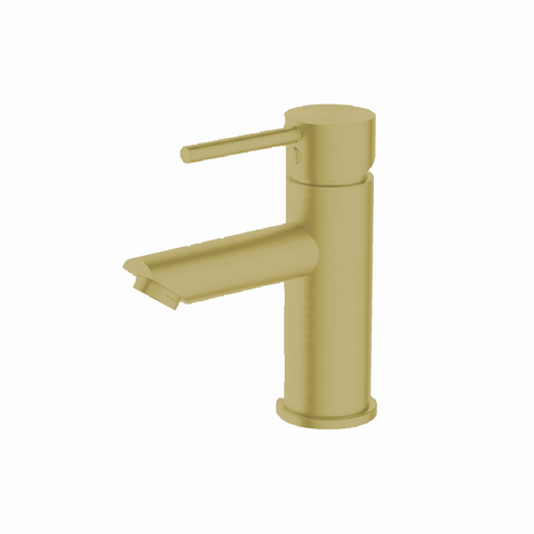 Nero Dolce Basin Mixer Straight Spout Brushed Gold NR250802BG