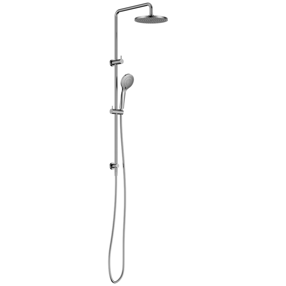 Nero Round Twin Shower Set Air 230mm Overhead Air 1 Handset DCV Chrome NR250805D01CH