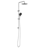 Nero Round Twin Shower Set 250mm Overhead Air 2 Handset DCV Chrome NR250805D02CH