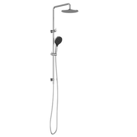 Nero Round Twin Shower Set 250mm Overhead Air 2 Handset DCV Chrome NR250805D02CH