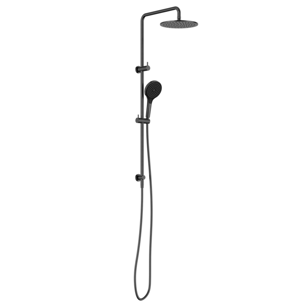 Nero Round Twin Shower Set 250mm Overhead Air 2 Handset DCV Gunmetal NR250805D02GM