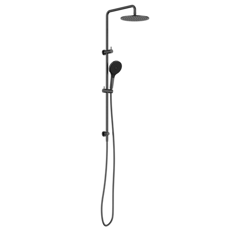 Nero Round Twin Shower Set 250mm Overhead Air 2 Handset DCV Gunmetal NR250805D02GM