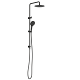 Nero Round Twin Shower Set 250mm Overhead Air 2 Handset DCV Matte Black NR250805D02MB