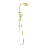 Nero Bianca Twin Shower 250mm Metal Overhead 3 Function Hand Set DCV Brushed Gold NR250805FBG