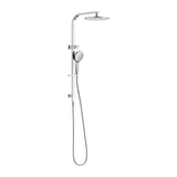 Nero Bianca Twin Shower 250mm Metal Overhead 3 Function Hand Set DCV Brushed Nickel NR250805FBN