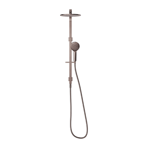 Nero Bianca Twin Shower 250mm Metal Overhead 3 Function Hand Set DCV Brushed Bronze NR250805FBZ