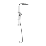 Nero Bianca Twin Shower 250mm Metal Overhead 3 Function Hand Set DCV Chrome NR250805FCH
