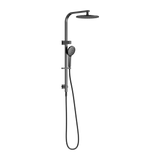 Nero Bianca Twin Shower 250mm Metal Overhead 3 Function Hand Set DCV Gunmetal NR250805FGM