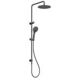 Nero Round Twin Shower Set 250mm Overhead 3 Function Handset Dual Check Valve Gunmetal NR250805DGM