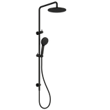Nero Round Twin Shower Set 250mm Overhead 3 Function Handset Dual Check Valve Matte Black NR250805DMB