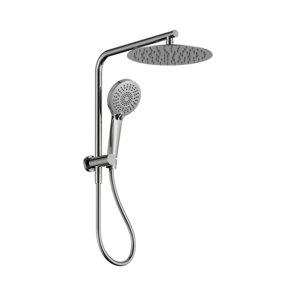 Nero Mecca 2 In 1 Twin Shower 250mm Overhead 3 Function Handset Chrome NR250805ECH