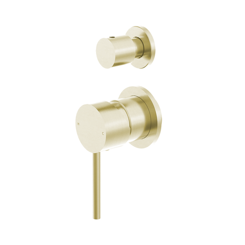 Nero Dolce Shower Mixer With Diverter (Separate Back Plate) Brushed Gold NR250811EBG