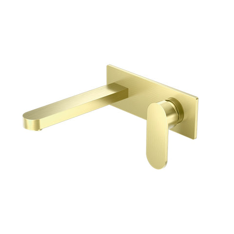 Amelie Royale Wall Basin/Bath Mixer Paddle with 187mm Spout Brushed Gold (Full Kit) BDO301310ABG
