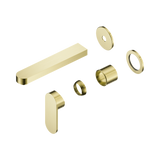 Nero Ecco Wall Basin/Bath Mixer Set 60mm Separate Plates 185mm Spout (Trim Kit Only) Brushed Gold NR301310CTBG