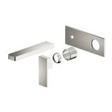 Nero Celia Wall Basin/Bath Mixer Uni Body Rectangle Plate (Trim Kit Only) Brushed Nickel NR301510ATBN