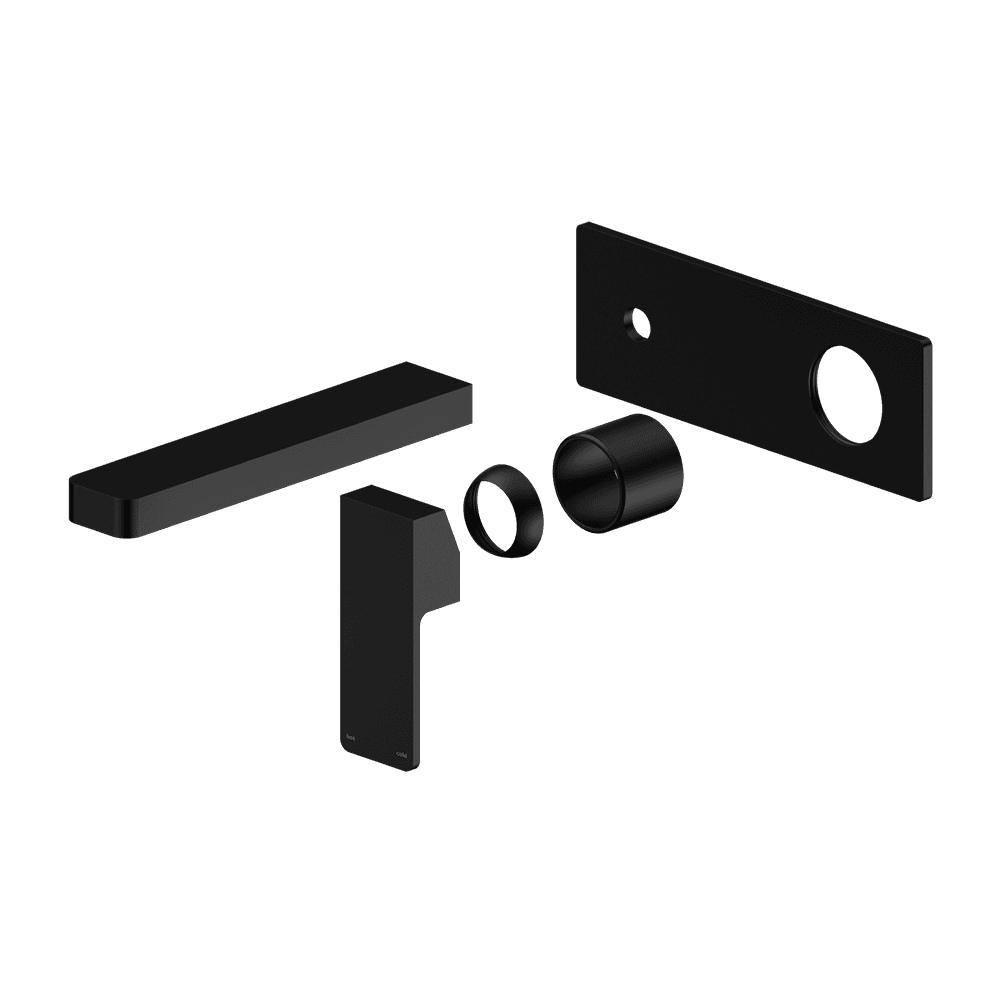 Nero Celia Wall Basin/Bath Mixer Uni Body Rectangle Plate (Trim Kit Only) Matte Black NR301510ATMB