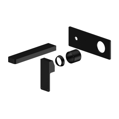 Nero Celia Wall Basin/Bath Mixer Uni Body Rectangle Plate (Trim Kit Only) Matte Black NR301510ATMB