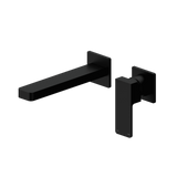 Nero Celia Wall Basin/Bath Mixer Uni Body Separate Plates Matte Black NR301510BMB