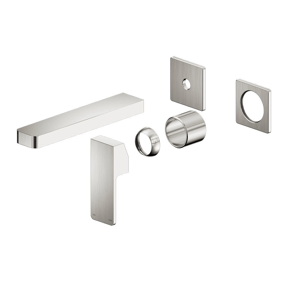Nero Celia Wall Basin/Bath Mixer Uni Body Separate Plates (Trim Kit Only) Brushed Nickel NR301510BTBN