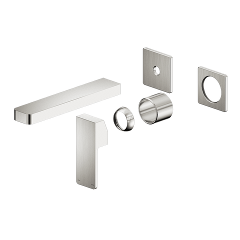 Nero Celia Wall Basin/Bath Mixer Uni Body Separate Plates (Trim Kit Only) Brushed Nickel NR301510BTBN