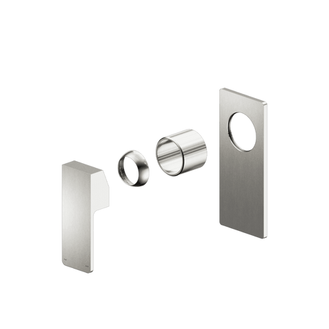 Nero Celia Shower Mixer Uni Body Rectangle Plate (Trim Kit Only) Brushed Nickel NR301511BTBN
