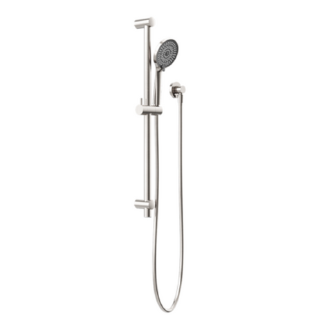 Nero Round Metal Shower Rail Brushed Nickel NR319BN