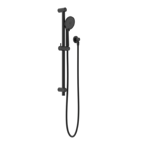 Nero Round Metal Shower Rail Matte Black NR319MB