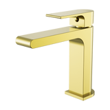 Nero Bianca Basin Mixer Straight Spout Brushed Gold NR321502BG