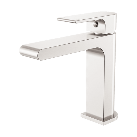 Nero Bianca Basin Mixer Straight Spout Brushed Nickel NR321502BN