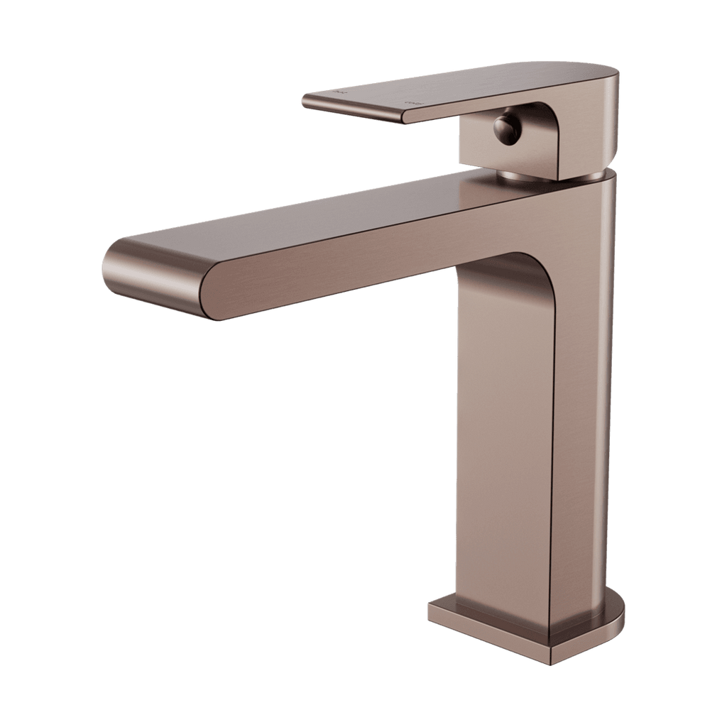 Nero Bianca Basin Mixer Straight Spout Brushed Bronze NR321502BZ