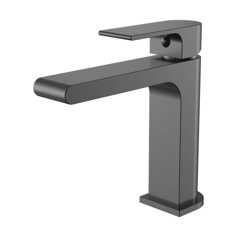 Nero Bianca Basin Mixer Straight Spout Gunmetal NR321502GM