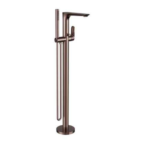 Nero Bianca Floor Standing Bath Mixer With Hand Shower Brushed Bronze NR321503ABZ