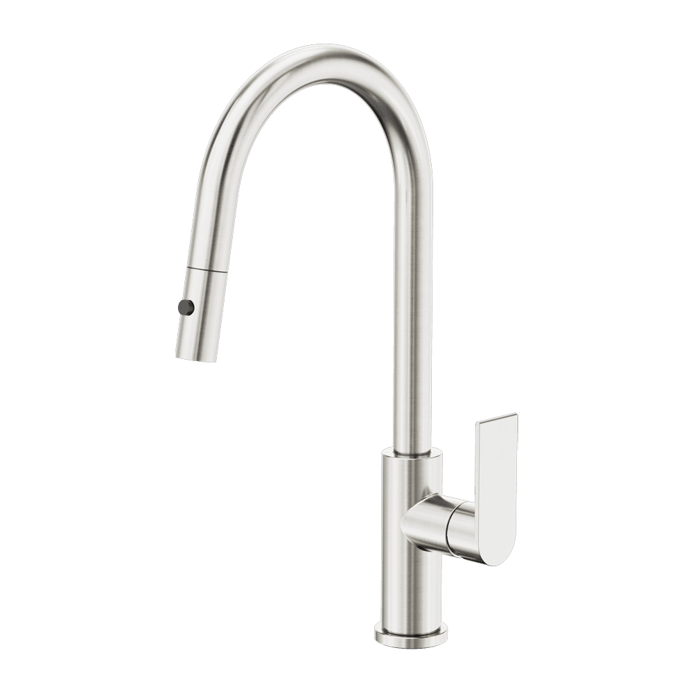 Nero Bianca Pull Out Sink Mixer w/Vegy Spray Function Brushed Nickel NR321508BN