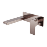 Nero Bianca Wall Basin/Bath Mixer Rectangle Plate 187mm Trim Kit Only Brushed Bronze NR321510ATBZ