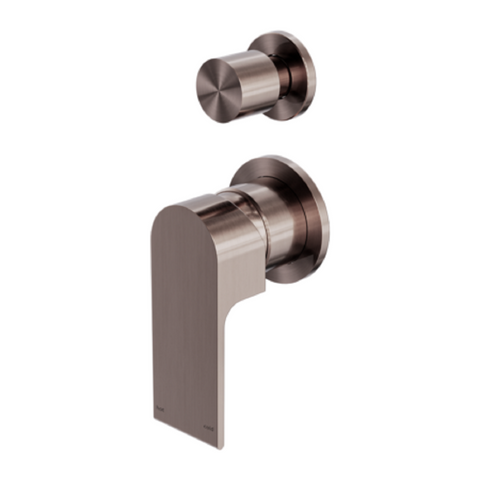 Nero Bianca Shower Mixer w/ Diverter (Separate Plates) Trim Kit Only Brushed Bronze NR321511GTBZ