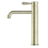Nero York Straight Tall Basin Mixer Metal Lever Aged Brass NR692101A02AB