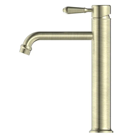Nero York Straight Tall Basin Mixer Metal Lever Aged Brass NR692101A02AB