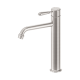 Nero York Straight Tall Basin Mixer Metal Lever Brushed Nickel NR692101A02BN