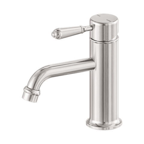 Nero York Straight Basin Mixer Metal Lever Brushed Nickel NR692101B02BN
