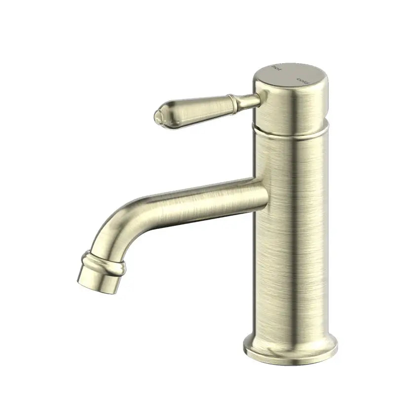 Nero York Straight Basin Mixer Metal Lever Aged Brass NR692101B02AB