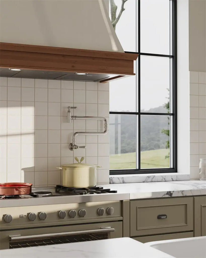 Nero York Wall Mounted Pot Filler Brushed Nickel NR692103CBN