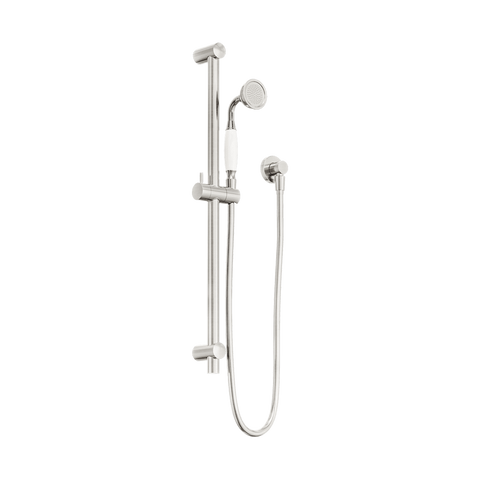 Nero York Shower Rail White Porcelain Hand Shower Brushed Nickel NR692105A01BN
