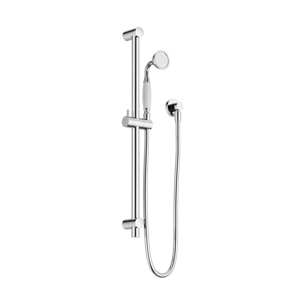 Nero York Shower Rail White Porcelain Hand Shower Chrome NR692105A01CH