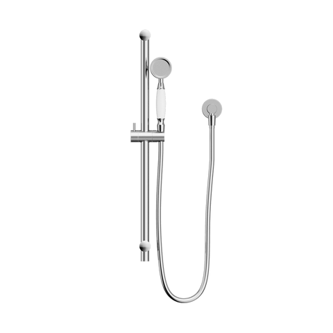 Nero York Shower Rail White Porcelain Hand Shower Chrome NR692105A01CH