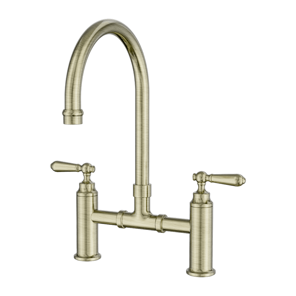 Nero York Bridge Kitchen Set Aged Brass NR692107BAB