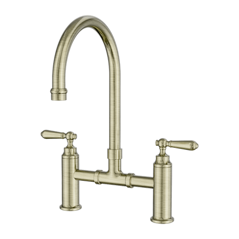Nero York Bridge Kitchen Set Aged Brass NR692107BAB