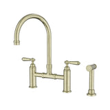 Nero York Bridge Kitchen Set Hand Spray Aged Brass NR692108AAB