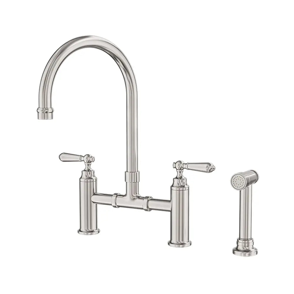 Nero York Bridge Kitchen Set Hand Spray Brushed Nickel NR692108ABN
