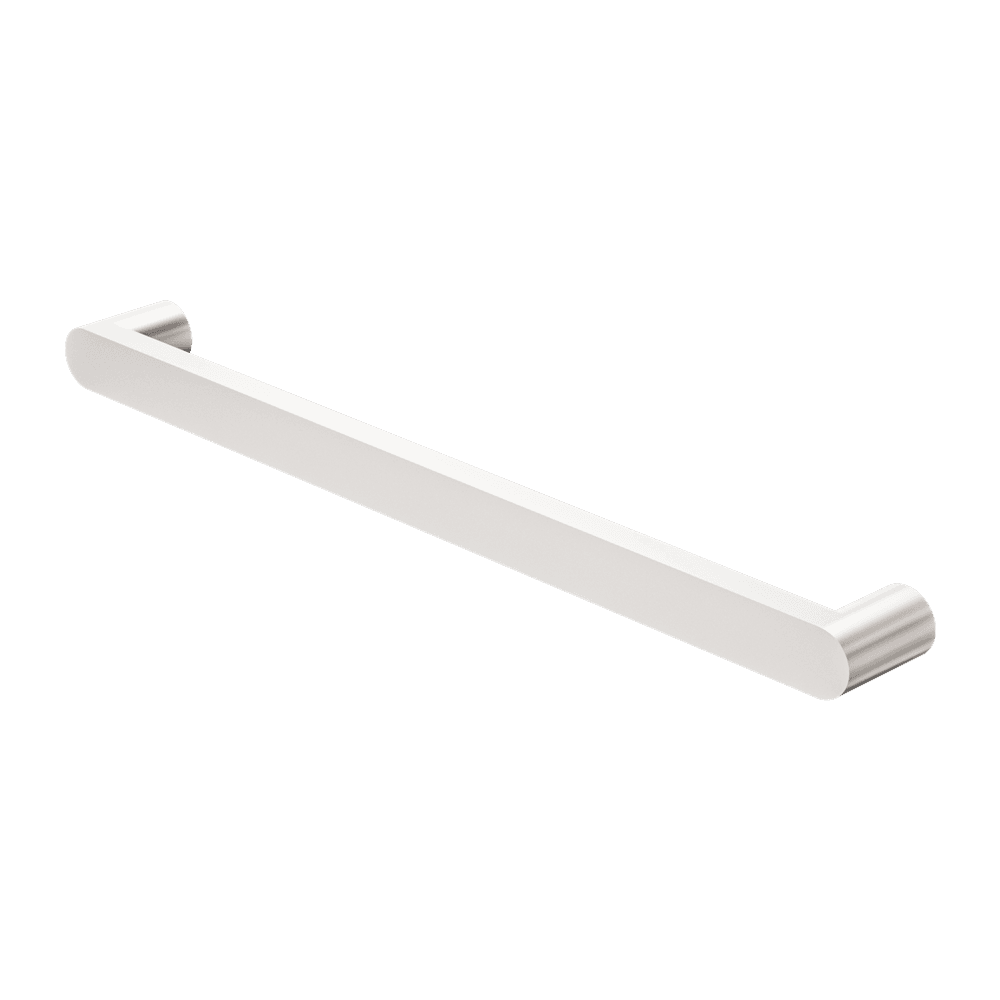 Nero Bianca Single Heated Towel Rail 240V 632mm Brushed Nickel NR9025HBN