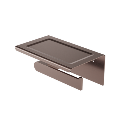 Nero Bianca Toilet Roll Holder w/ Phone Holder Brushed Bronze NR9086ABZ